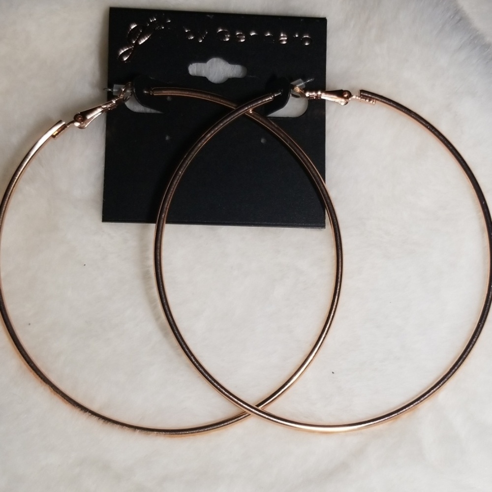 Rose Gold Colored Oversized Hoops
